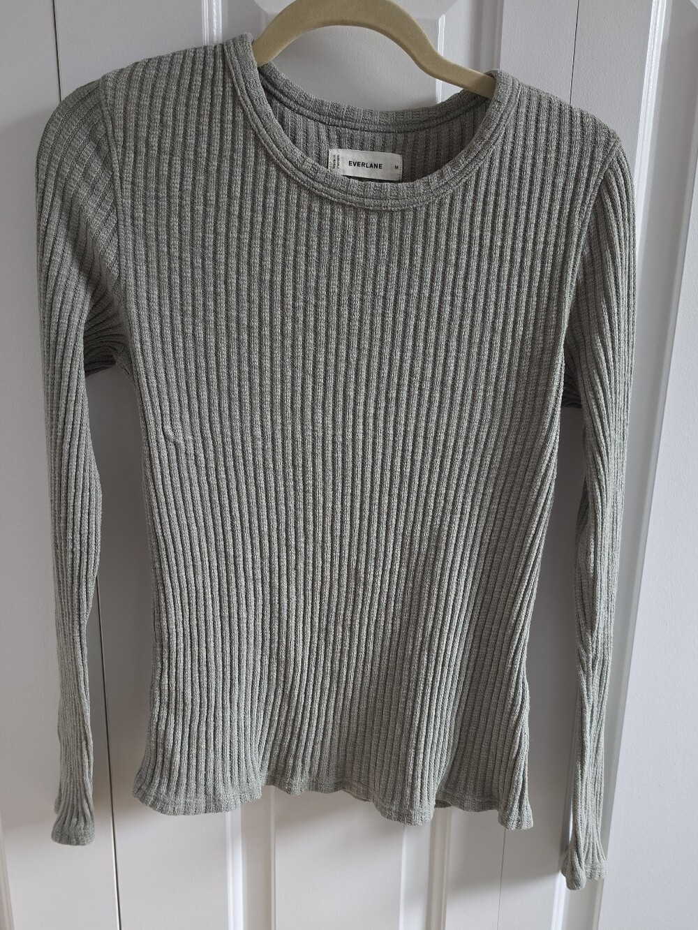 Everlane The Cozy Rib Long-Sleeve Tee — Sage Green
